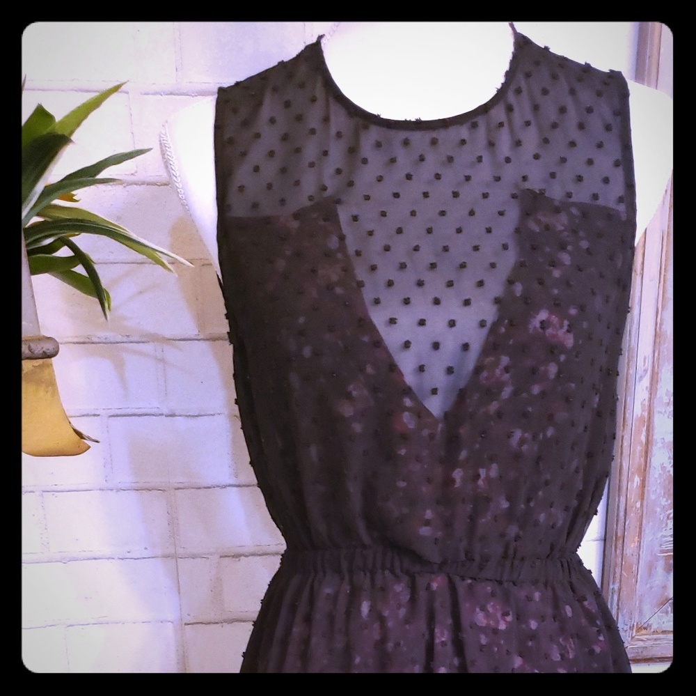 H & M black chiffon size 4 dress